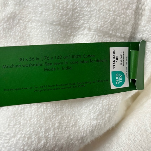 Kate Spade White Bath Towel Set of 2 NWT - Picture 6 of 7